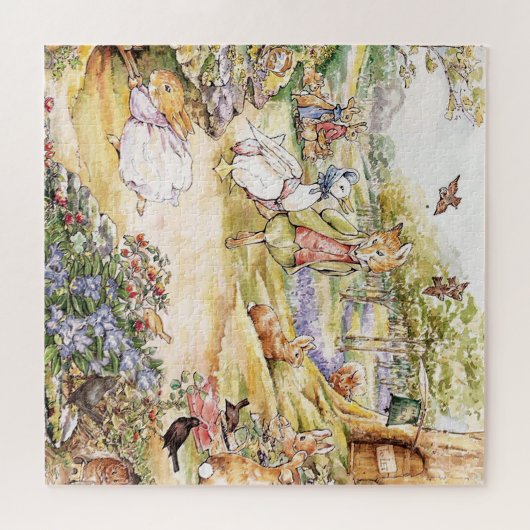 Jemima Puddle Duck loopt met Fox Legpuzzel (Horizontaal)