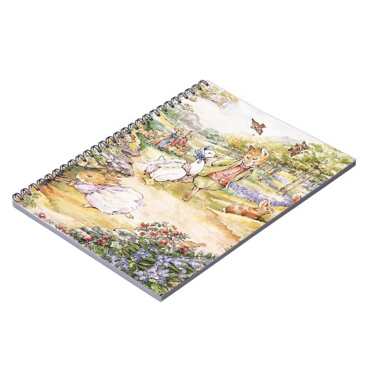 Jemima Puddle Duck loopt met Fox Notitieboek (Linkerzijde)