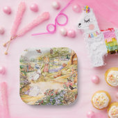 Jemima Puddle Duck loopt met Fox Papieren Bordje (Feest)