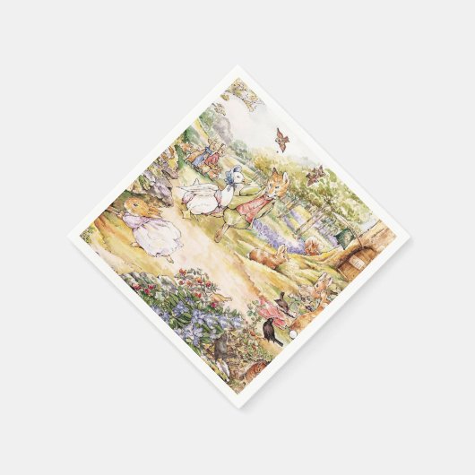 Jemima Puddle Duck loopt met Fox Servet (Hoek)