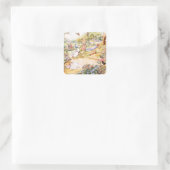 Jemima Puddle Duck loopt met Fox Vierkante Sticker (Tas)