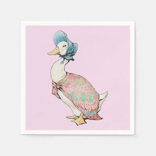 Jemima Puddle Duck Pastel Pink Achtergrond Servet
