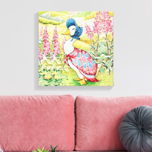 “Jemima Puddle Duck” van Beatrix Potter Canvas Afdruk (Insitu (Woonkamer))