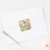 "Jemima Puddle Duck" van Beatrix Potter Vierkante Sticker (Envelop)