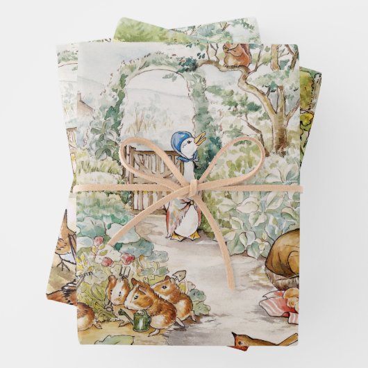 Jemima Puddle en Duck Peter de Konijn Mix Inpakpapier Vel (In situ)