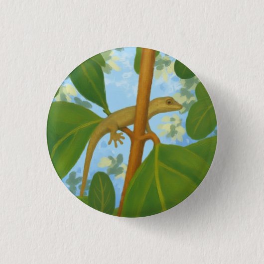 Jeminee! Gekko schilderen Ronde Button 3,2 Cm (Voorkant)
