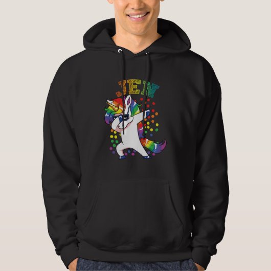 Jen Dabbing Unicorn Hoodie (Voorkant)