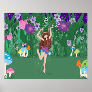 Jen de Dansende Flower Fairy Poster