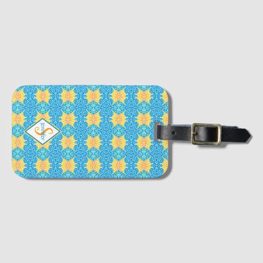 Jen Mosaic Luggage Tag Bagagelabel (Voorkant (horizontaal))