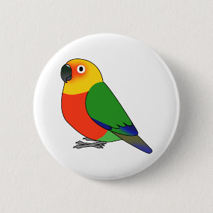 Jenday conure parrot cartoon tekening ronde button 5,7 cm