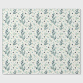 Jeneverbes en bessen patroon cadeaupapier (Vlak)