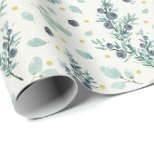 Jeneverbes en bessen patroon cadeaupapier (Rol Hoek)