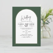 JENEVERBES GROEN GOUD FOTO HUWELIJK UITNODIGING (Staand voorkant)