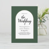 JENEVERBES GROEN GOUD FOTO HUWELIJK UITNODIGING (Staand voorkant)