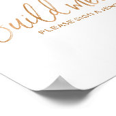 Jenga Piece Guest Book 8x10 Roos Gold Wedding Sign Poster (Hoek)