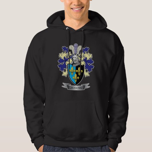 Jenkins Family Crest Coat of Arms Hoodie (Voorkant)