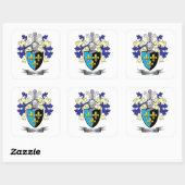 Jenkins Family Crest Coat of Arms Vierkante Sticker (Vel)