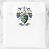 Jenkins Family Crest Coat of Arms Vierkante Sticker (Tas)