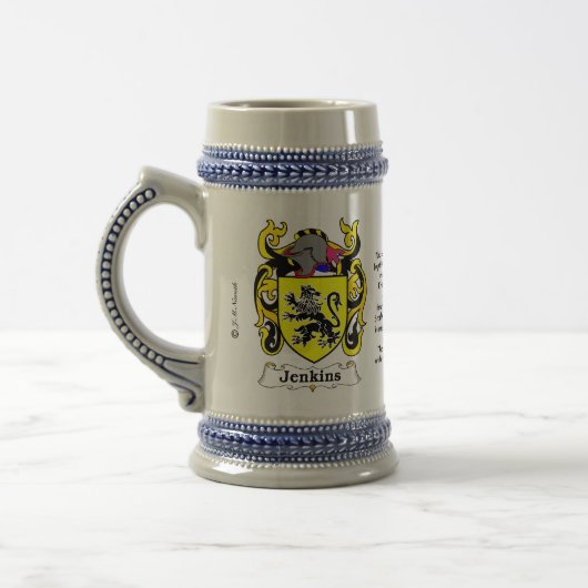 Jenkins Family Crest Stein Bierpul (Links)
