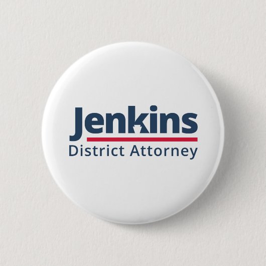 Jenkins for District Attorney Ronde Button 5,7 Cm (Voorkant)