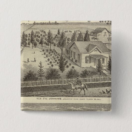 Jenkins, Snyder residences Vierkante Button 5,1 Cm (Voorkant)