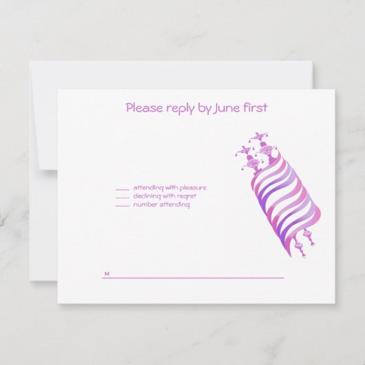 Jenna Alli Pink Torah Bat Mitzvah Uitnodiging RSVP (Voorkant)