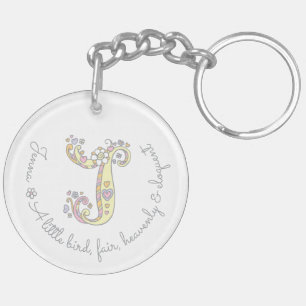 Jenna monogram letter J naam en betekenis Sleutelhanger