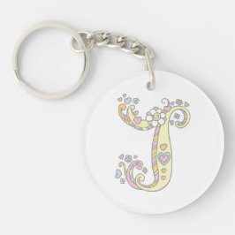 Jenna monogram letter J naam en betekenis Sleutelhanger