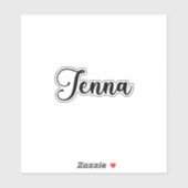 Jenna Name - Handgeschreven kalligrafie Sticker (Vel)