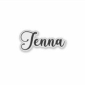 Jenna Name - Handgeschreven kalligrafie Sticker (Voorkant)