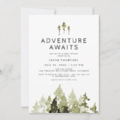 JENNA Pine Tree Adventure wacht op Baby shower Kaart (Voorkant)