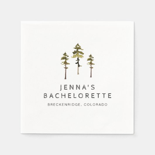 JENNA Pine Tree Camp Mountain Bachelorette Servet (Voorkant)