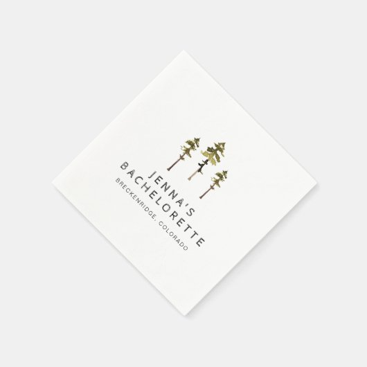 JENNA Pine Tree Camp Mountain Bachelorette Servet (Hoek)