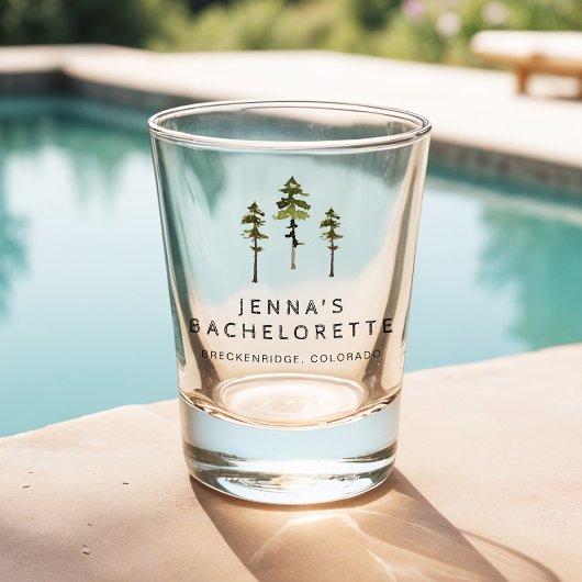 JENNA Pine Tree Camp Mountain Bachelorette Shot Glas
