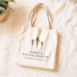 JENNA Pine Tree Camp Mountain Bachelorette Tote Bag