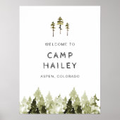 JENNA Pine Tree Mountain Bossen Camp Bachelorette Poster (Voorkant)