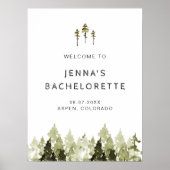 JENNA Pine Tree Mountain Bossen Camp Bachelorette Poster (Voorkant)