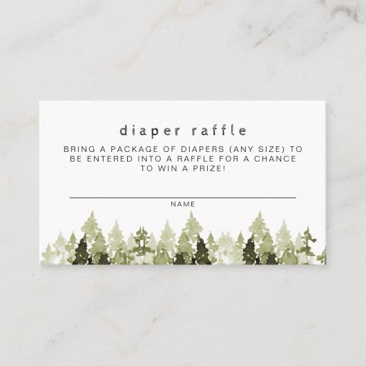 JENNA Rustic Pine Baby Diaper Raffle Ticket Game (Voorkant)