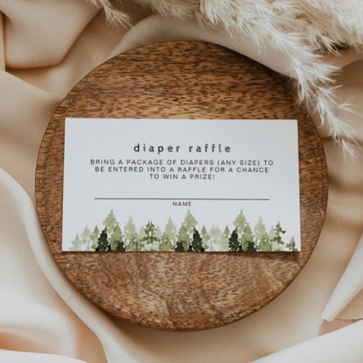 JENNA Rustic Pine Baby Diaper Raffle Ticket Game