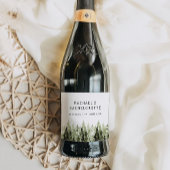 JENNA Rustic Pine Forest Bachelorette Shower Sparkling Wijnetiket