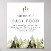 JENNA Rustic Pine raadt het Baby Baby shower Poster (Voorkant)