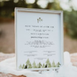 JENNA Rustic Pine Tree Marriage Certificate Poster<br><div class="desc">Op dit huwelijksattest staan de roestrijke waterverf dennenbomen en het bohemen handgeschreven lettertype. Bewerk eenvoudig alle formuleringen en wijzig lettertypen om de ceremonie en de stijl van het stel aan te passen. Voor de beste kwaliteit,  ben zeker om steendocument te gebruiken zodat slaan de handtekeningen niet.</div>