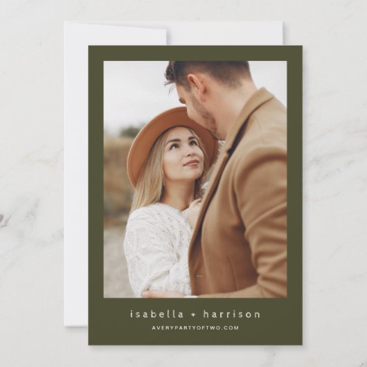 JENNA Rustic Pine Tree Save the Date Kaart (Achterkant)