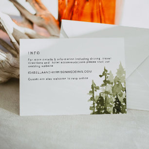 JENNA Rustic Pine Tree Wedding Details Kaart