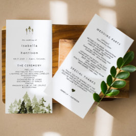 JENNA Rustic Watercolor Dennengehakt Huwelijksprog Bedankkaart