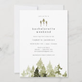 JENNA Rustic Waterverf Pine Bachelorette Kaart (Voorkant)