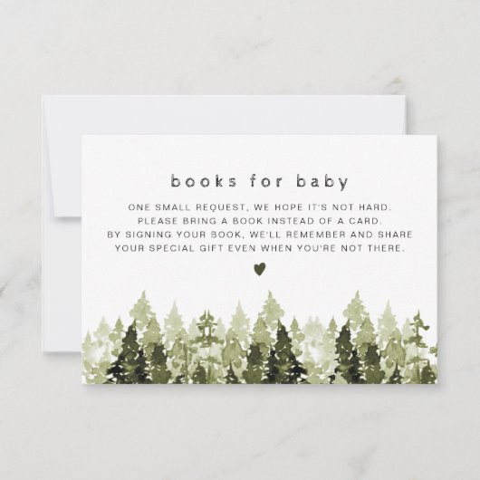 JENNA Rustic Waterverf Pine Books for Baby Kaart (Voorkant)