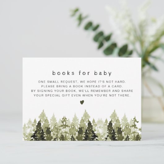 JENNA Rustic Waterverf Pine Books for Baby Kaart (Staand voorkant)