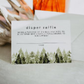 JENNA Rustic Waterverf Pine Diaper Raffle Ticket Kaart