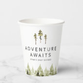 JENNA Rustic Waterverf Pine Tree Baby shower Papieren Bekers (Voorkant)